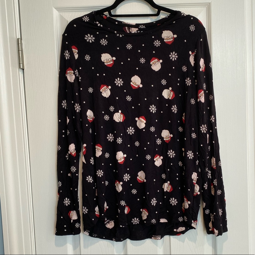 Apt 9 Santa Claus printed long sleeve shirt